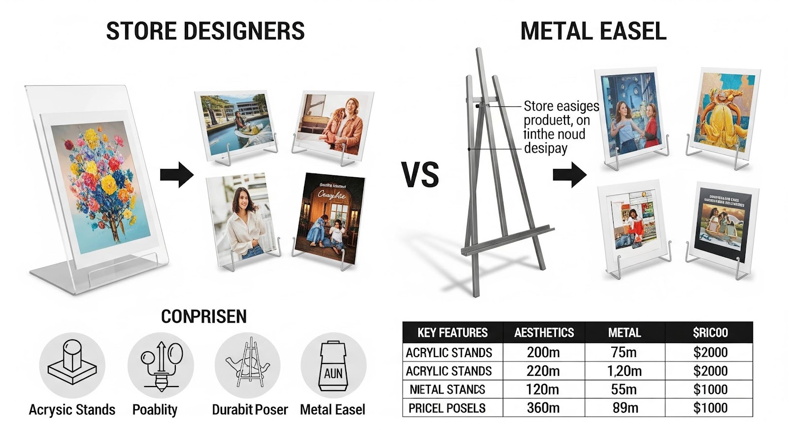 Acrylic Stand vs. Metal Easel: A Comparative Guide for Store Designers